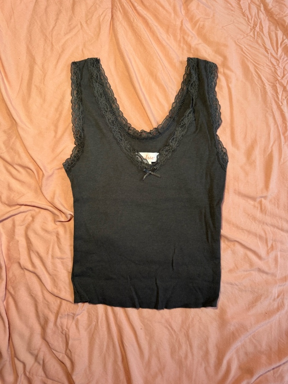 Colsie Lace Trim Ribbed Camisole